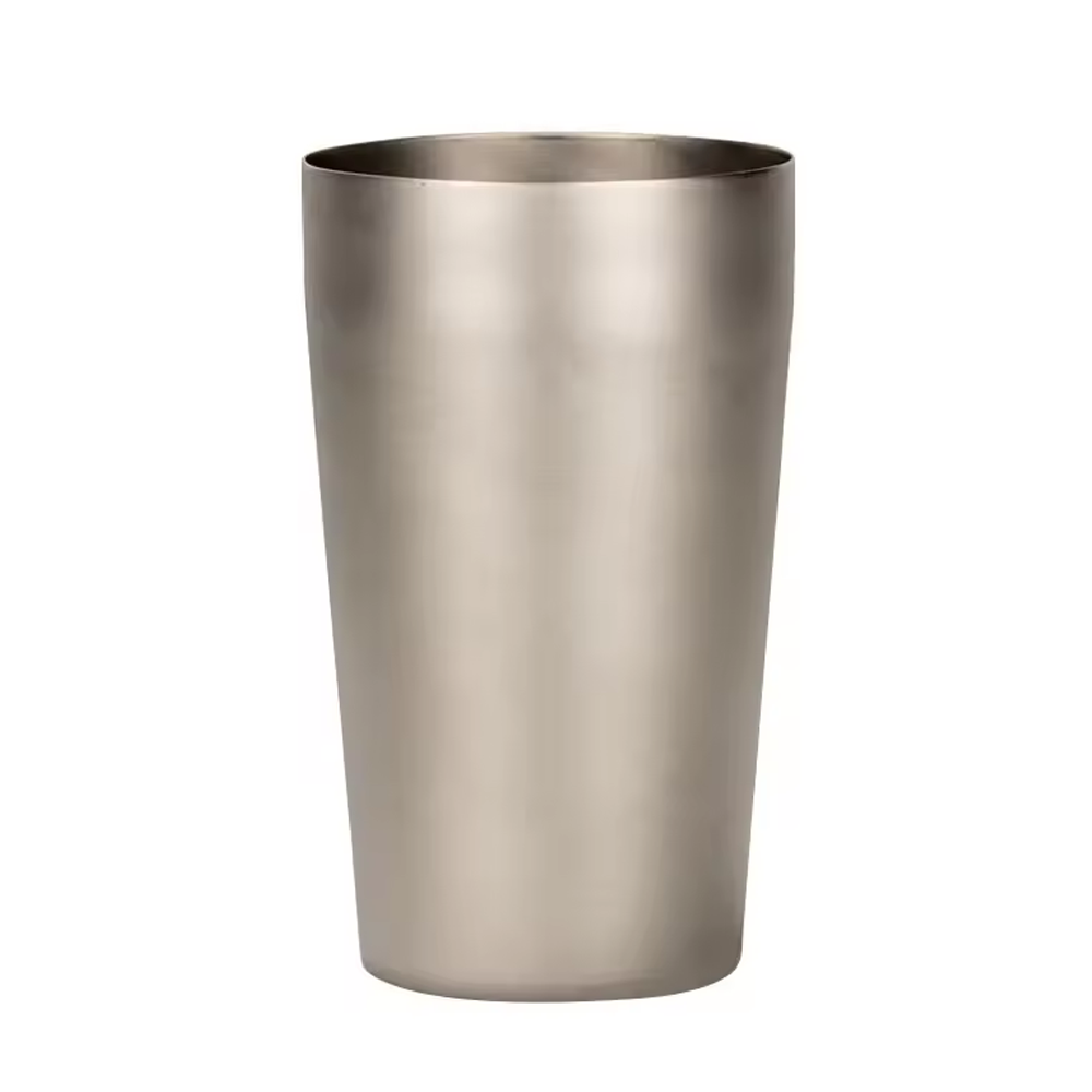 Double Wall Pure Titanium Beer Cup with Bent Titanium Straw, Insulated Lightweight Titanium Tumbler for Cocktail Coffee Outdoor Daily Use