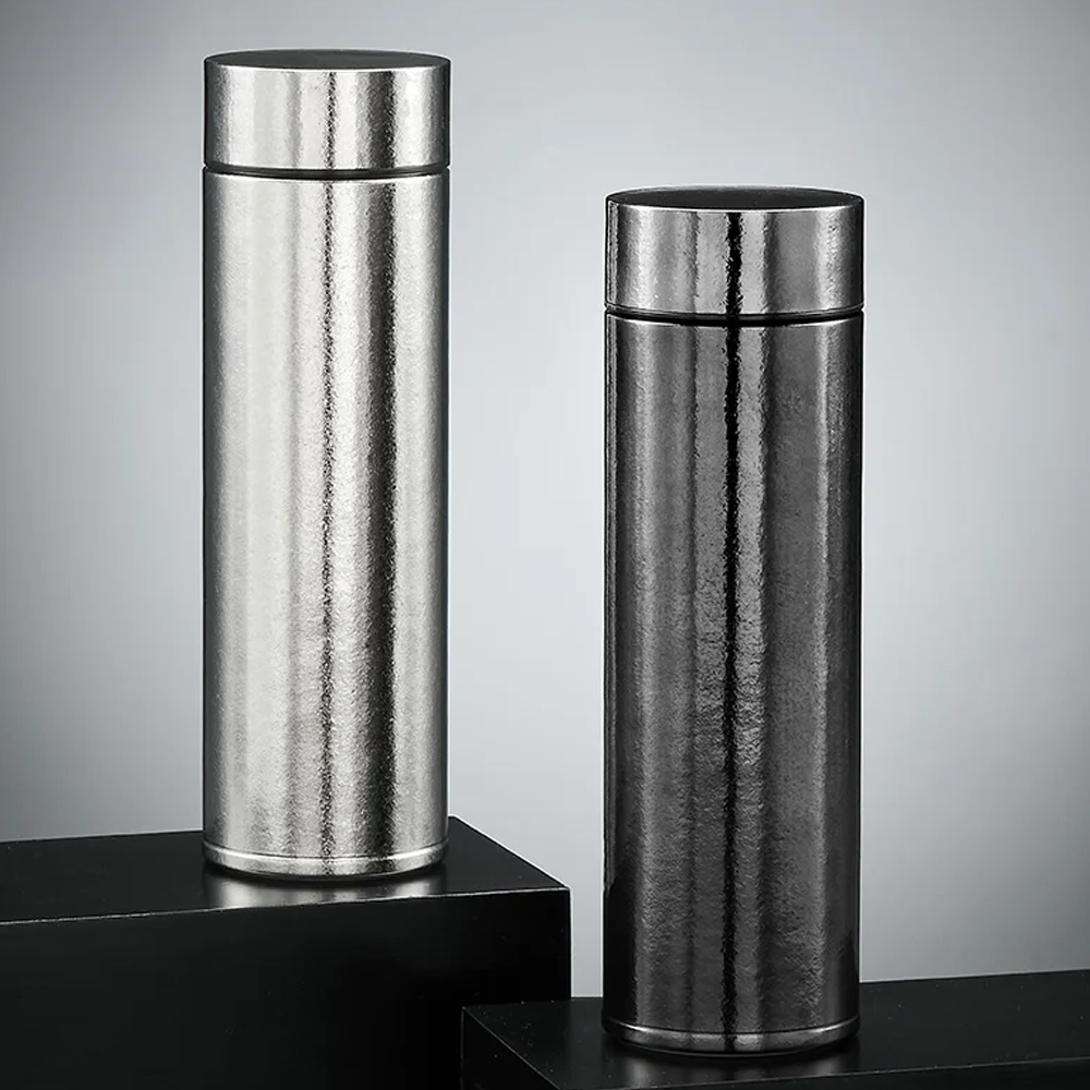 100% Pure Titanium Insulated Water Bottle | Healthy Lightweight Ti Travel Thermos Cup Gift Set