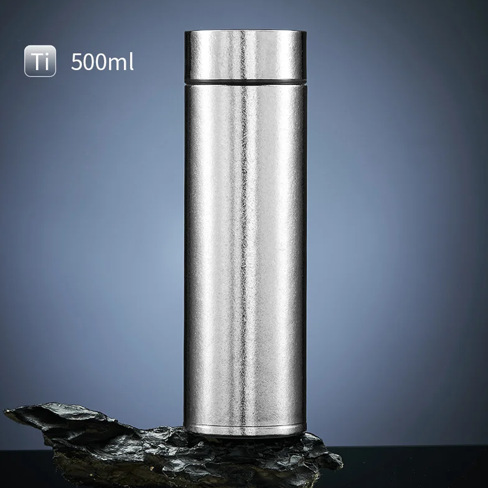 100% Pure Titanium Insulated Water Bottle | Healthy Lightweight Ti Travel Thermos Cup Gift Set